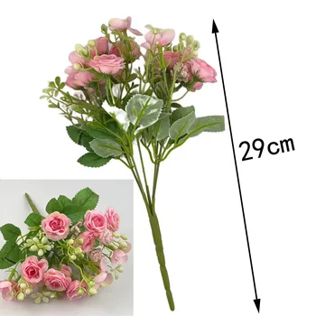 Mini Küçük Gül Sahte Çiçek Düğün Dekorasyon Çiçek Buketi Lüks Sahte Çiçek Düzenleme Toplu Simülasyon Çiçek Ev Buket