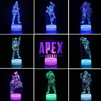 Anime 3D gece ışıkları APEX Legends kahraman Red Dead Redemption 2 rakamlar aydınlatma Lampara masa masa renkli Led aydınlatıcı lamba