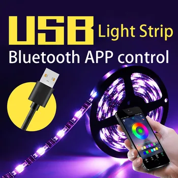 15m Bluetooth Led Şerit İşıklar 5050 Rgb Neon Lamba Bant led Esnek Dize İşık Aydınlatma tv arkaplan ışığı Noel oda duvar dekoru