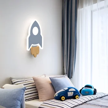 Çocuk Odası Kapalı Başucu Aydınlatma бра Ev Dekorları Aplik Lamba LED Roket Duvar Lambası İskandinav Akrilik Duvar Dekor yatak odası lambaları