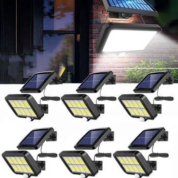 LED Güneş Bölünmüş Duvar Lambası 3 Modu Su Geçirmez Hareket Sensörü Lambaları Bahçe Sokak Aydınlatma Güneş Lambası Bahçe Güvenlik Duvar Lambası