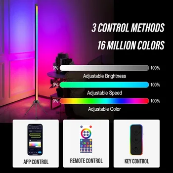 RGB LED köşe zemin lambası gece lambası Bluetooth WİFİ kontrolü ile müzik ritim ışıkları arka ışık barlar için oyun TV odası Dekor
