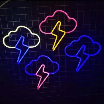 Led ışık çubuğu neon renk logo mektup led ışık bulut yıldırım çift kullanımlı sanat dekorasyon bar ev dükkanı düğün parti gece lambası