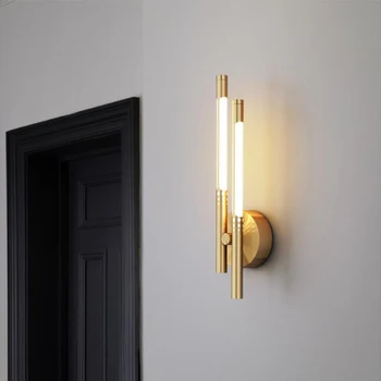 Modern led duvar lambası Şık sadelik altın pirinç Oturma odası yatak odası koridor koridor başucu arka plan duvar aplik ışık