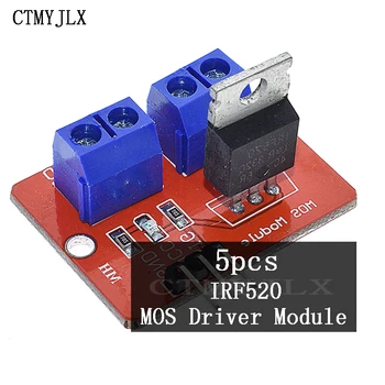 5 adet 0-24V Üst Mosfet Düğme IRF520 MOS Sürücü Modülü Arduino MCU ARM Ahududu pi DIY Kiti