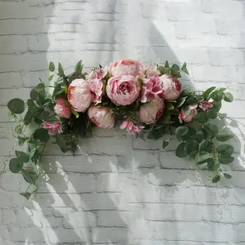 Yapay çiçek Çelenk Kapı Eşiği Garland Ev Düğün Parti duvar dekoru Noel Çelenk Gül Şakayık Kız Arkadaşı İçin Hediye