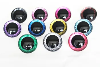 20 adet yeni stil 18mm 60mm yuvarlak şeffaf oyuncak güvenlik glitter gözler glitter kumaş sert yıkayıcı peluş bebek Q11
