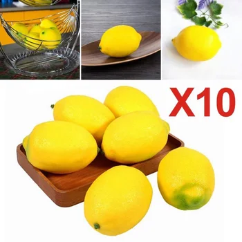 10 adet Yapay Limon Meyve Süslemeleri Sahte Limon Limon Köpük Simülasyon Meyve Ev Dekor Şenlikli Parti Malzemeleri