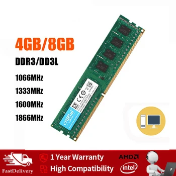 4 Gb 8 GB DDR3 DDR3L Masaüstü RAM 1.35 V 1.5 V 240pin 1066 1333 1600 1866 Mhz Bellek Bağlantı Noktası için PC 3 3L