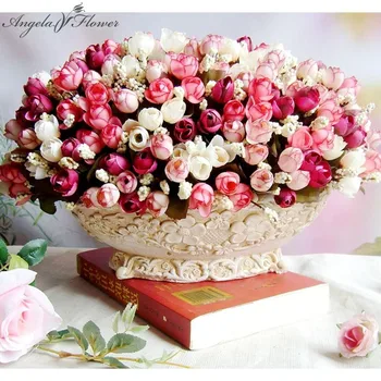 15 Kafaları / buket Küçük Tomurcuk Güller Bract yapay çiçek İpek Gül Düğün Ev yılbaşı dekoru Sahte gül Hediye