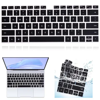 Huawei MateBook için 14 / D14 / D15 / X 2020/X Pro 13.9 / Onur MagicBook 14/15 Toz Geçirmez Laptop Siyah Silikon Kılıf Klavye Kapağı