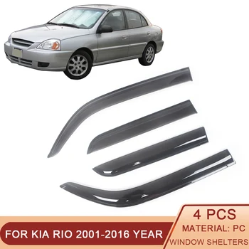 Kia RİO 2001-2016 için Araba Yan Pencere Siperliği Güneş Yağmur Koruma Gölge Kalkanı Barınak Koruyucu Kapak Trim Çerçeve Sticker Aksesuarları