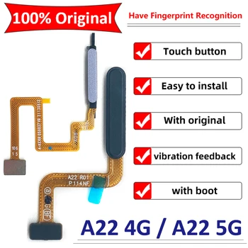 100 % Orijinal Ev Düğmesi Parmak İzi Dokunmatik KİMLİĞİ Menü Dönüş Anahtarı Tanıma Sensörü Tarayıcı Flex Kablo Samsung A22 4G / A22 5G