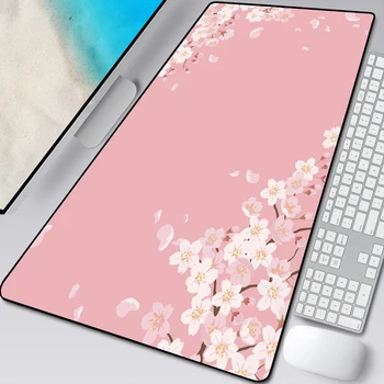 Pembe Kiraz Çiçekleri Mousepad Ev bilgisayar masası Büyük Pc Mouse Pad Sanat Sakura Klavye Fare Halı sümen Ofis Aksesuarları