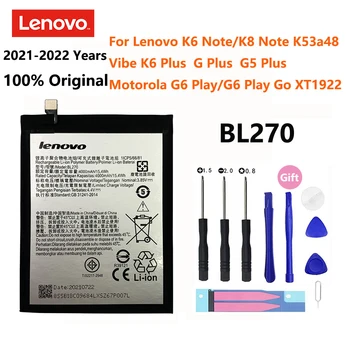 100 % Orijinal 4000mAh BL270 lenovo için batarya K6 K8 Not K53a48 Vıbe K6 G G5 Artı Motorola Moto G6 Oyun XT1922 Piller