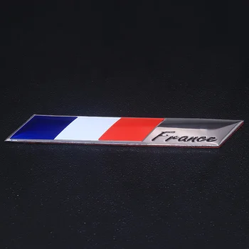 3D Alüminyum Fransa Bayrağı Amblem Rozeti Motosiklet Araba Sticker Çıkartmaları Aksesuarları İçin Fit Peugeot 206 207 208 Citroen Volvo Toyota