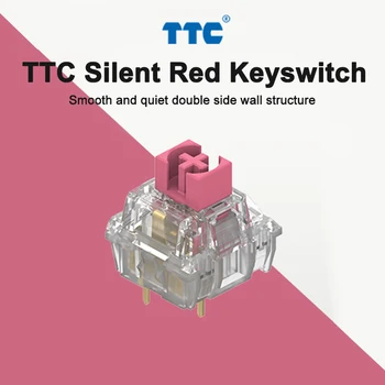 TTC Sessiz Kırmızı Anahtarı V3 Mekanik Klavye Dilsiz Lineer 45g 3 Pins Altın Kaplama Bahar Şeffaf Eksen Özelleştirmek DIY Gamer PC