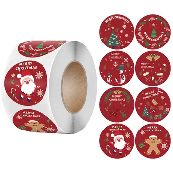 500 Adet Karikatür Merry Christmas Sticker Santa Yapışkanlı Dekoratif Çıkartmalar Noel Hediyeleri için Zarf Mühürler Kartları Paketleri